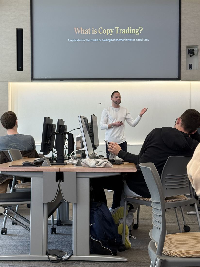 Justin Ramirez guest lecturing at Rowan University