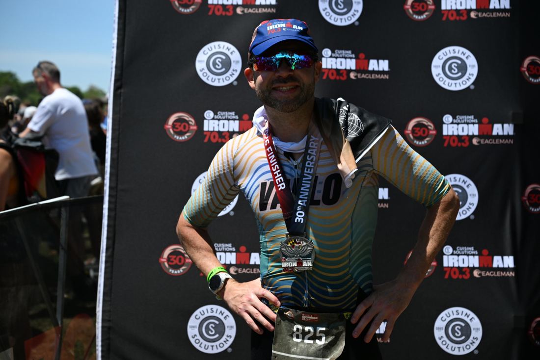 Justin Ramirez after finishing a triathlon